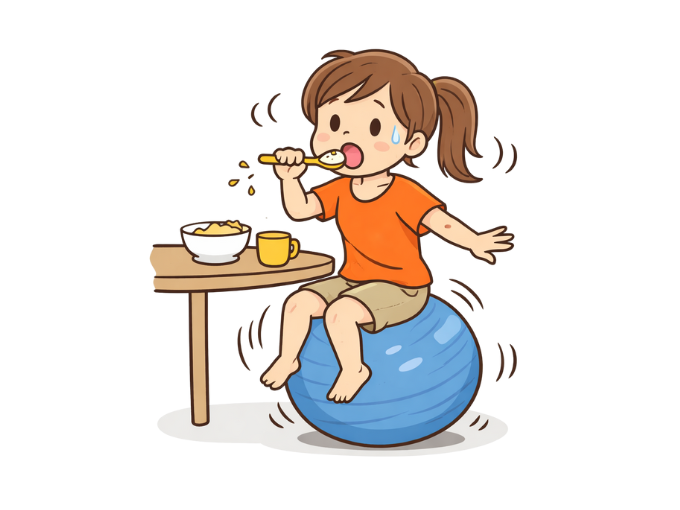 バランスボールでご飯